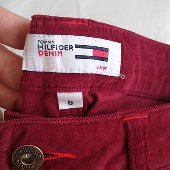 Tommy Hilfiger Juniors Burgundy Corduroy Jeans, Size 1 - Picture 10 of 13